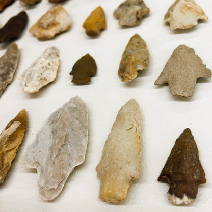 Lot of 20 Authentic Ancient Arrowheads & Artifacts - Field Grade "A" - Random Select